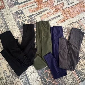 5-Pack Maternity  Leggings - 2 Black, Olive, purple , Charcoal